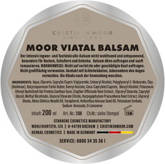 MOOR VITAL BALSAM - Moorsalbe mit Naturmoor und Campher zum Einreiben, intensiv mit Kräutern und ätherischen Ölen, durchblutungsfördernd für Muskeln und Gelenke 200 ml